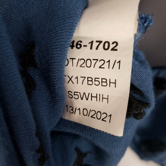 HEEL Athens Lab Dolman Wrap Top Blue Embroidered Half Sleeve One Size OS - Picture 6 of 8